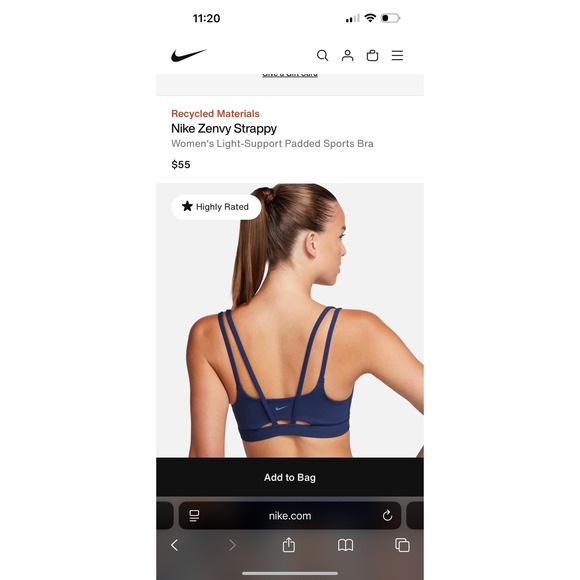 New Nike Zenvy Strappy Women's Light-Support Padded Sports Bra, SHIPS TODAY! - Picture 9 of 9
